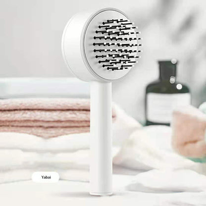 Round Self-cleaning Hairbrush