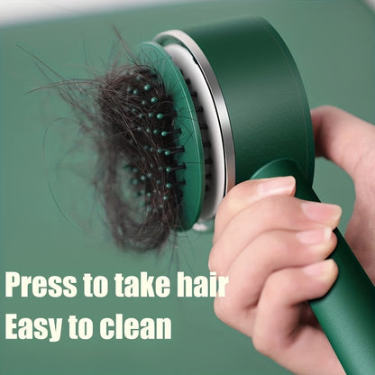 Round Self-cleaning Hairbrush