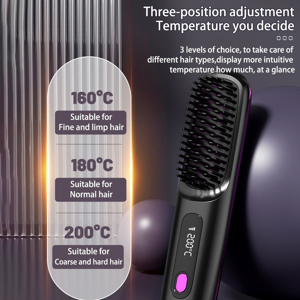 2-in-1 Wireless Straightening Brush